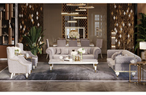 Диван Прадо (велюр серо-бежевый)