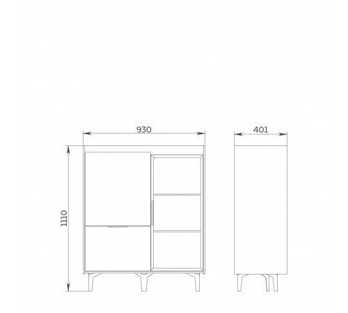 Шкаф комбинированный Модена МН-048-24