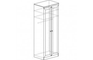 Двустворчатый шкаф для одежды в гостиную Инна 609 темный